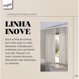 Cortina Inove Linen Prega Americana para Trilho Suisso 6,14x 2,80m Cru - Vogue