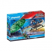 Playmobil helicoptero da policia com paraquedas - sunny 2554