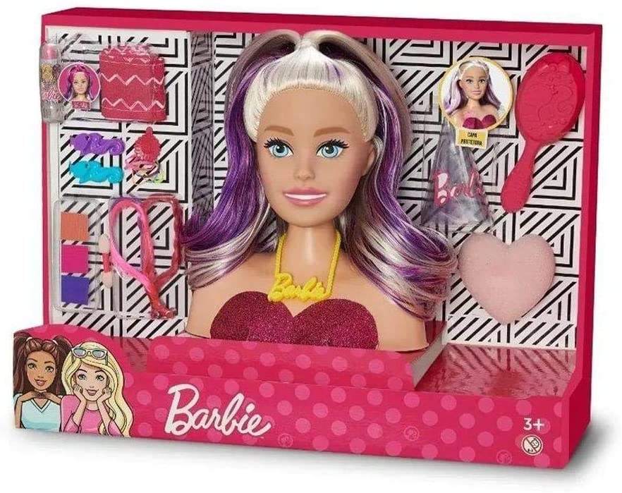 Busto Boneca Barbie Styling Head Faces, Pupee, Maquiagem e Cabelo