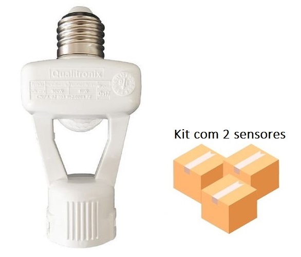 Kit 2 Sensores de Presença 360º 6 Funções com Fotocélula - Qa17M