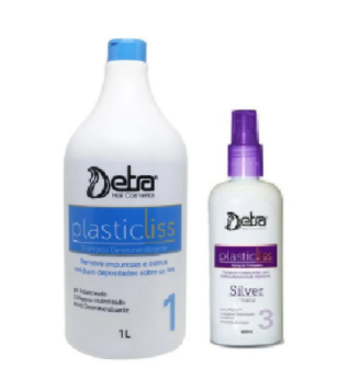 Detra Plastic Liss Shampoo Passo 1 1000ml + Spray de Colágeno 200ml - R