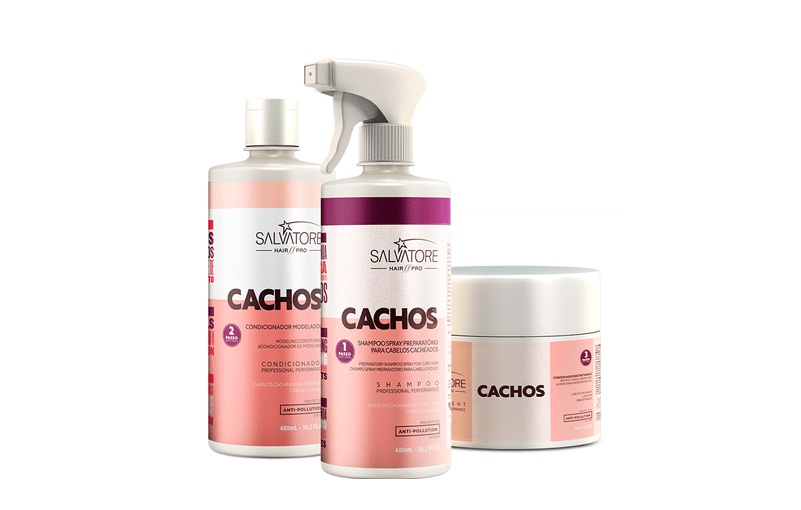 Salvatore Kit Cachos Hair Pro Shampoo+Modelador 2x480ml + Condicionador 200ml