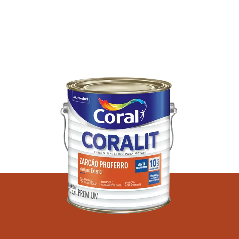 Tinta Coralit Antiferrugem 3,6L Zarcão Coral