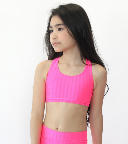 Top Nadador Infantil Rosa Neon