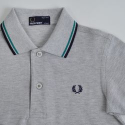 CAMISETA POLO FRED PERRY KIDS TWIN TIPPED GREY  - Ultra Kids
