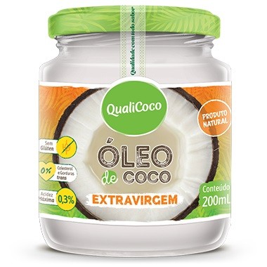 QUALICOCO - OLEO DE COCO EXTRA VIRGEM 200ML