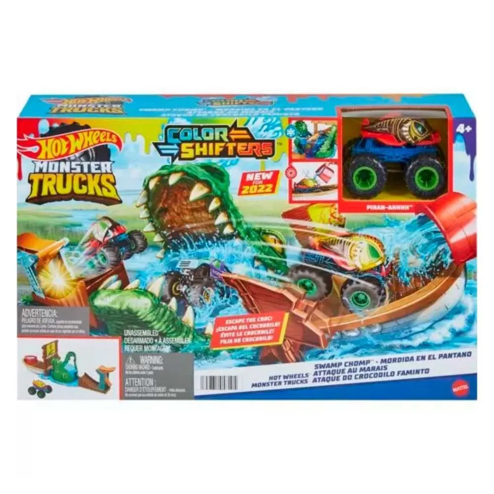 Pista Hot Wheels Monster Trucks Ataque Do Crocodilo - Mattel HGV14 -  Arco-Íris Toys