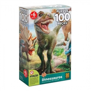 Puzzle 100 Peças Dinossauros