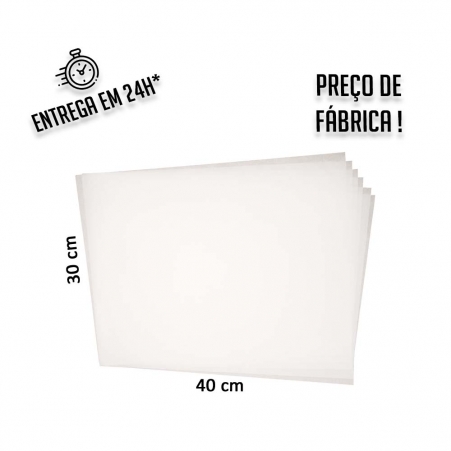 Papel Antigordura Branco 30x40 cm (papel manteiga) - pacote com 200 folhas