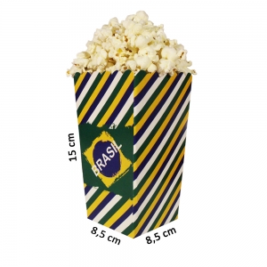 Caixa para porção Brasil 15x8,5x8,5 cm (AxLxP) - pacote com 1 unidade