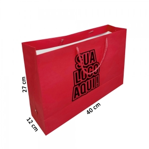 Sacola Vermelha Personalizada 27x40x12 cm (AxLxP) - pacote com 100 á 1000 unidades