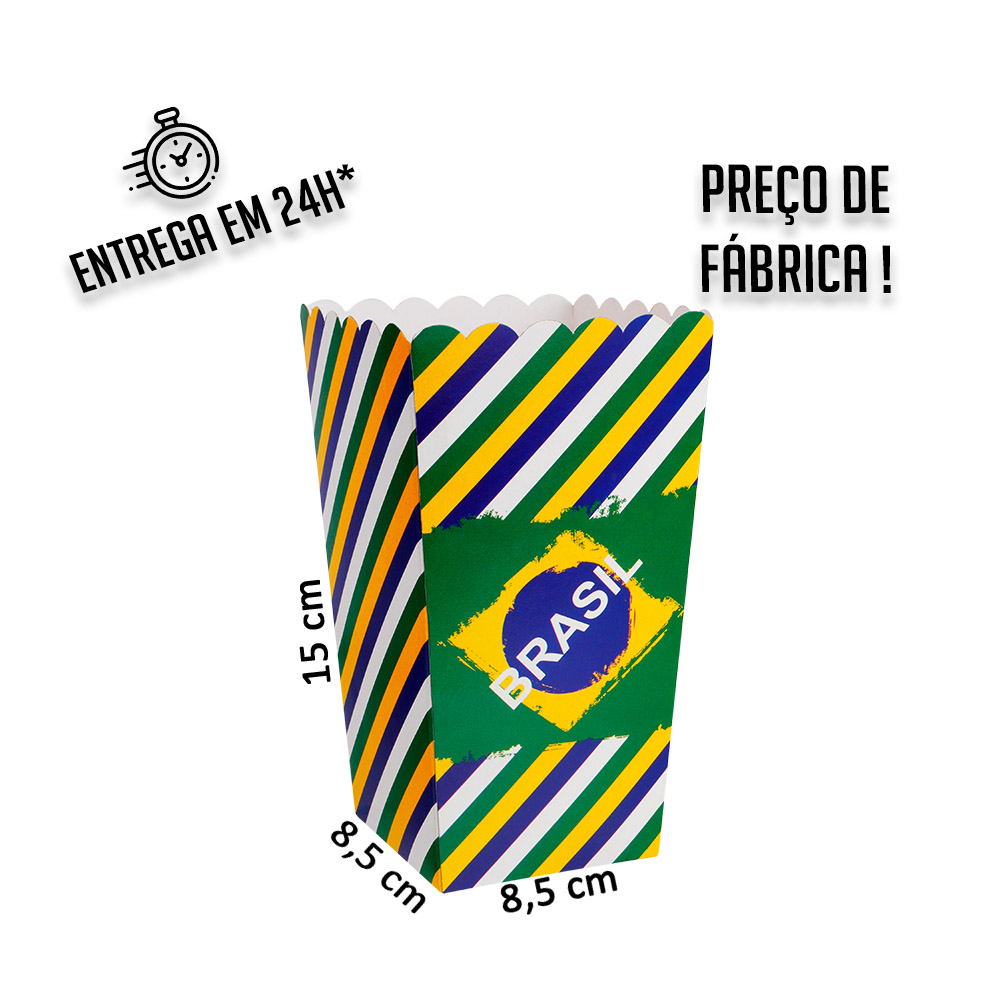 Caixa para porção Brasil 15x8,5x8,5 cm (AxLxP) - pacote com 1 unidade