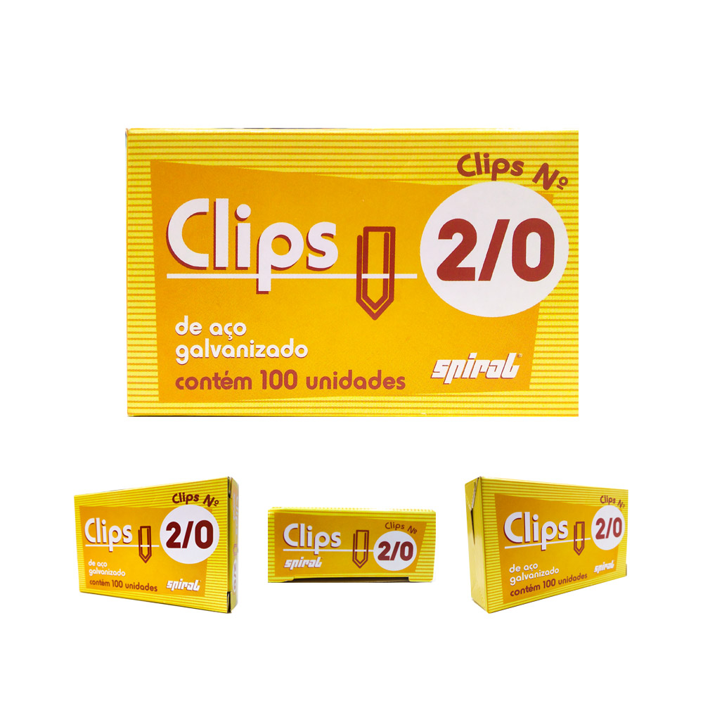 Clipes 2/0 - Caixa c/ 100 unid.