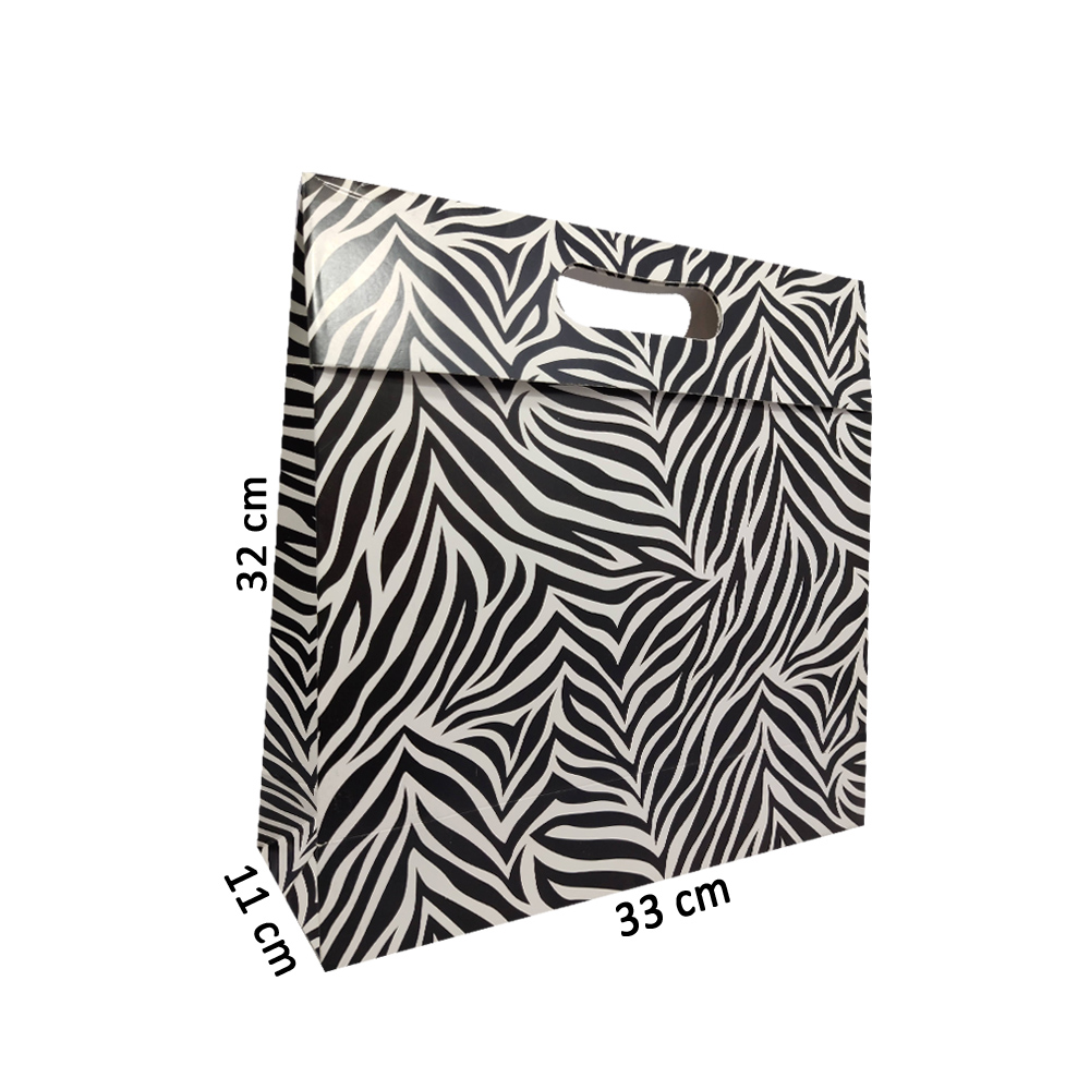 Sacola Caixa Zebra G 32x33x11 cm (AxLxP) - pacote com 1 unidade