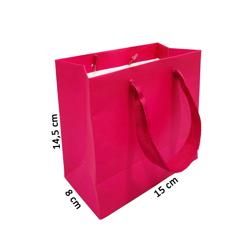 Sacola 14x15x8 cm (AxLxP) Pink - pacote com 50 unidades