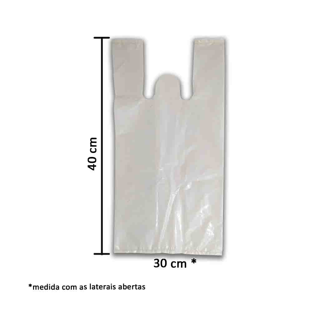 Sacola Plástica Branca B 30x40cm - Pacote com 1 kg