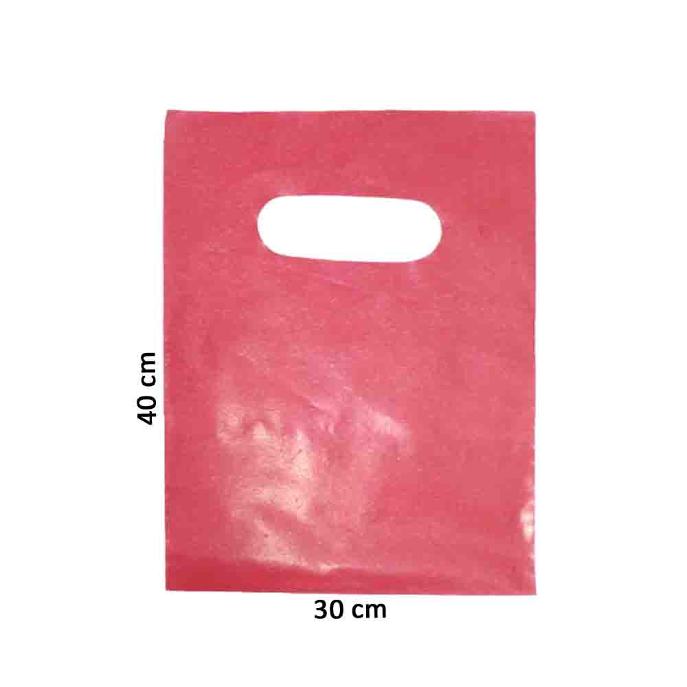 Sacola Plástica Vermelha Boca de Palhaço Reciclada 30x40cm - pacote com 1Kg