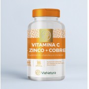 Vitamina C com Zinco e Cobre  - 60 Cápsulas - 500mg