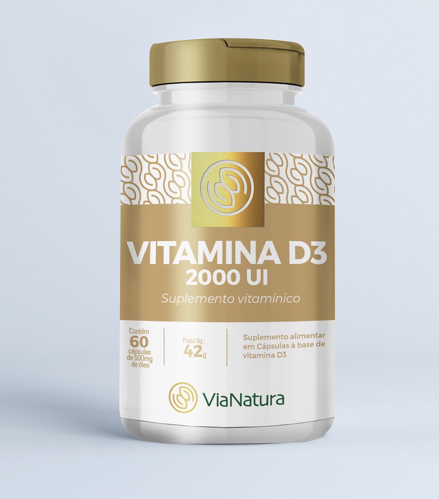 Vitamina D3 2000UI - 60 Cápsulas - 500mg
