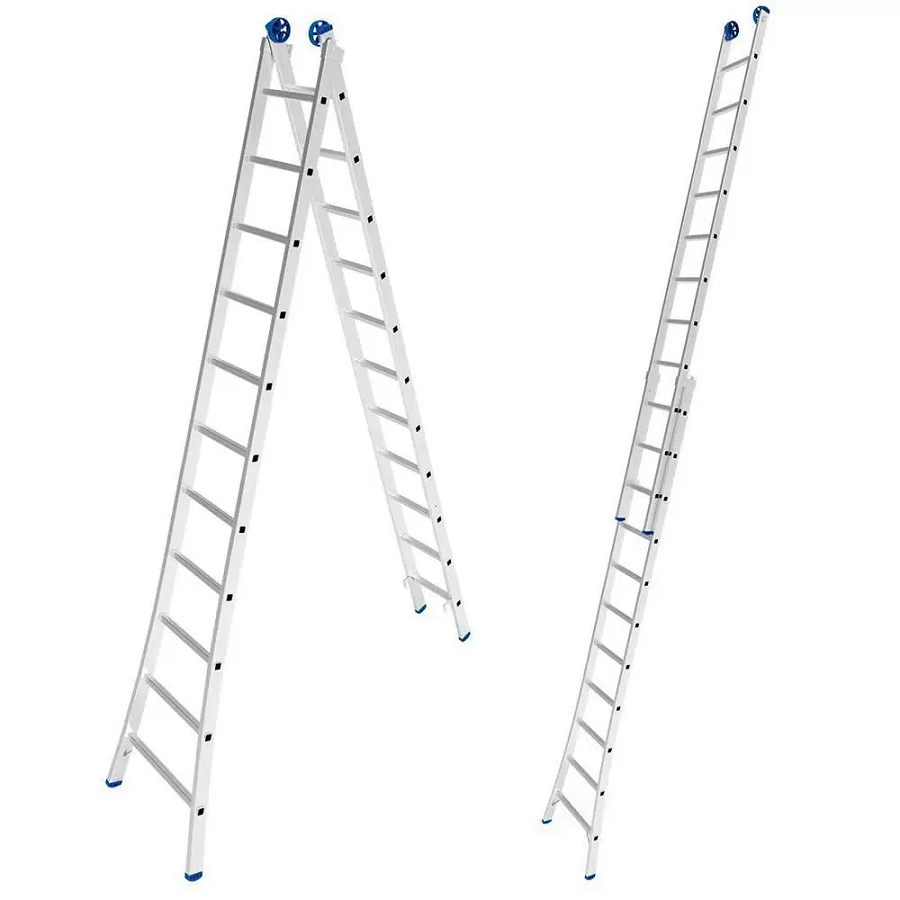 Escada de alumínio extensível 2 x 11 degraus 3,37 x 5,61 m 3 em 1