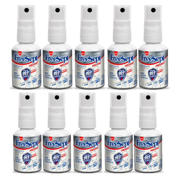 Kit Spray Antisseptico Bucal Freesept Prevent - 10 und