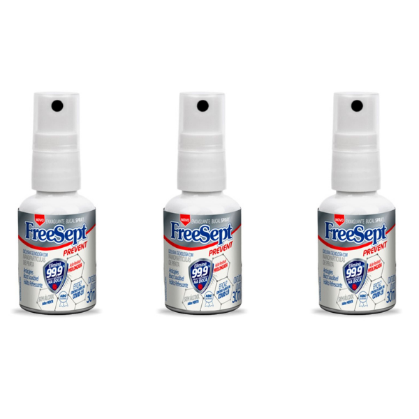 Kit Spray Antisseptico Bucal Freesept Prevent - 3 und