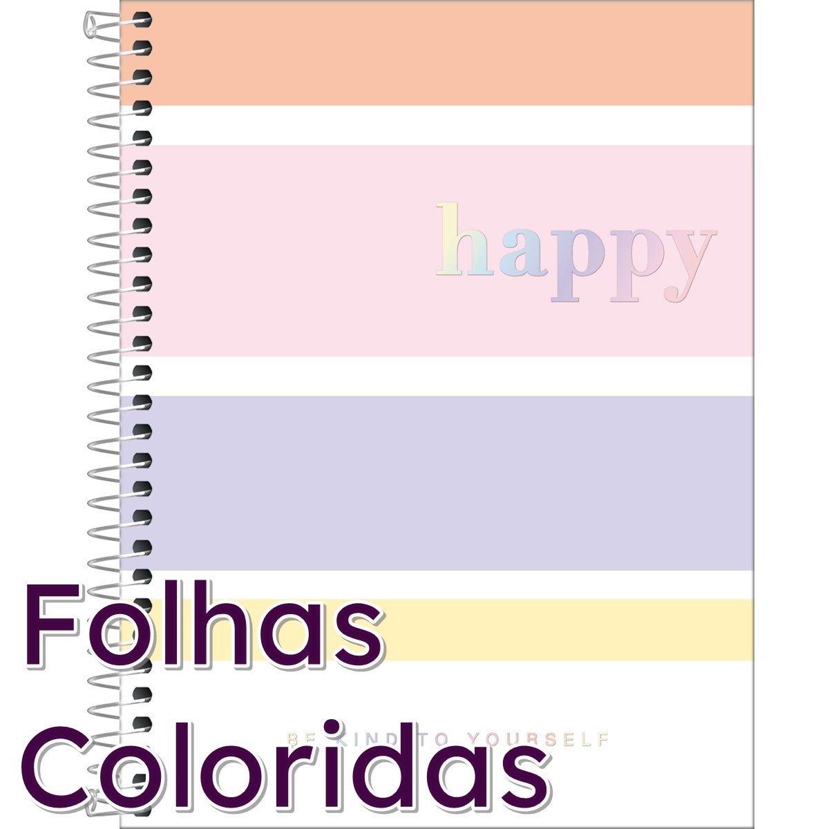 Caderno Colegial Happy Colorido Tilibra - Bibiane Papelaria