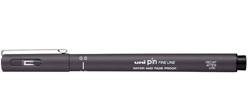 Caneta UniPin 0,5mm - Fine Line Cinza Escuro - Foto 0