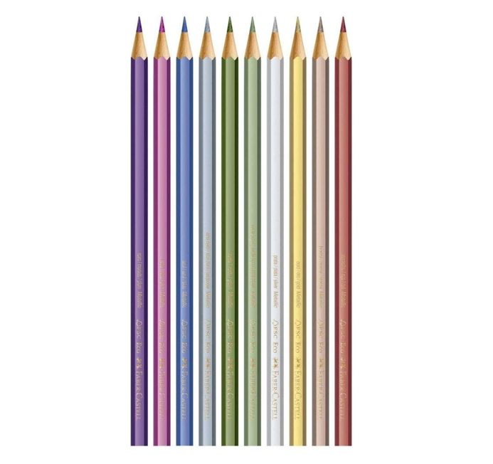 Lápis de Cor Faber-Castell - 10 cores metálicas - Foto 1