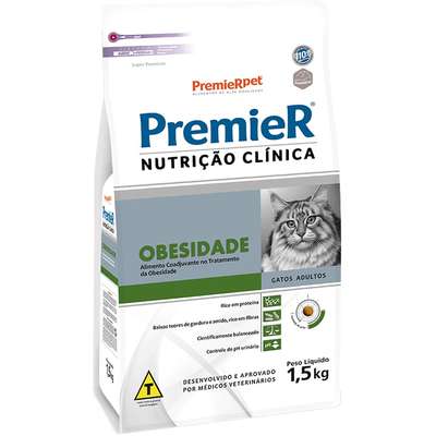RAÇÃO PREMIER NUTRIÇÃO CLÍNICA OBESIDADE PARA GATOS 1,5KG