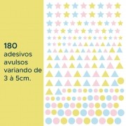 Kit de Adesivos Infantis Estrelas, Triângulos e Círculos 3