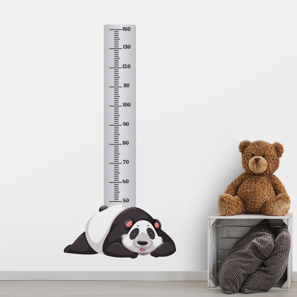 Adesivo de Parede Infantil Regua de Crescimento Panda 4