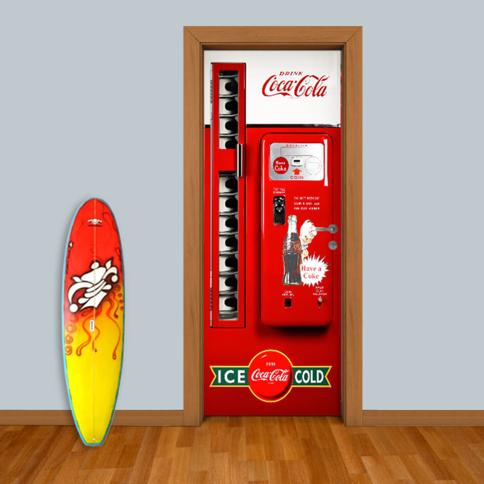 Adesivo de Porta Maquina Coca-Cola