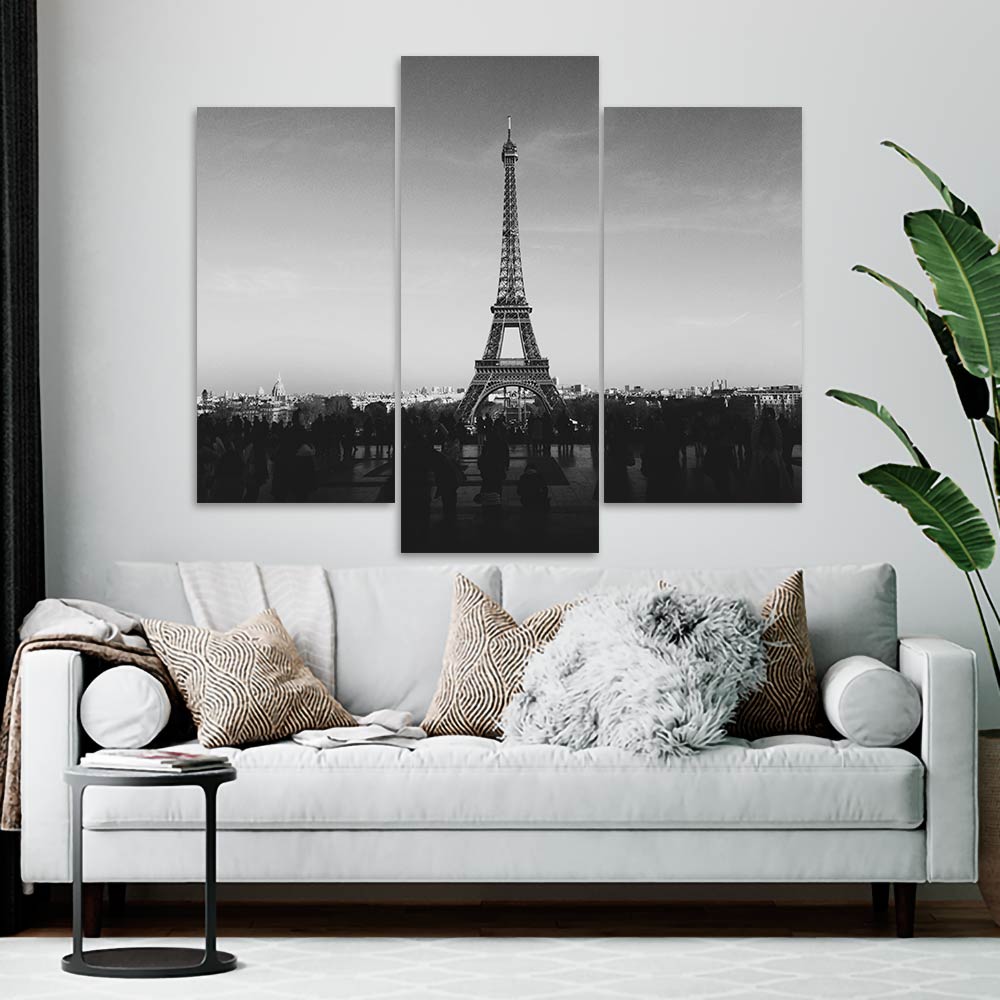 Kit 3 Placas Decorativas Mosaico - Torre Eiffel