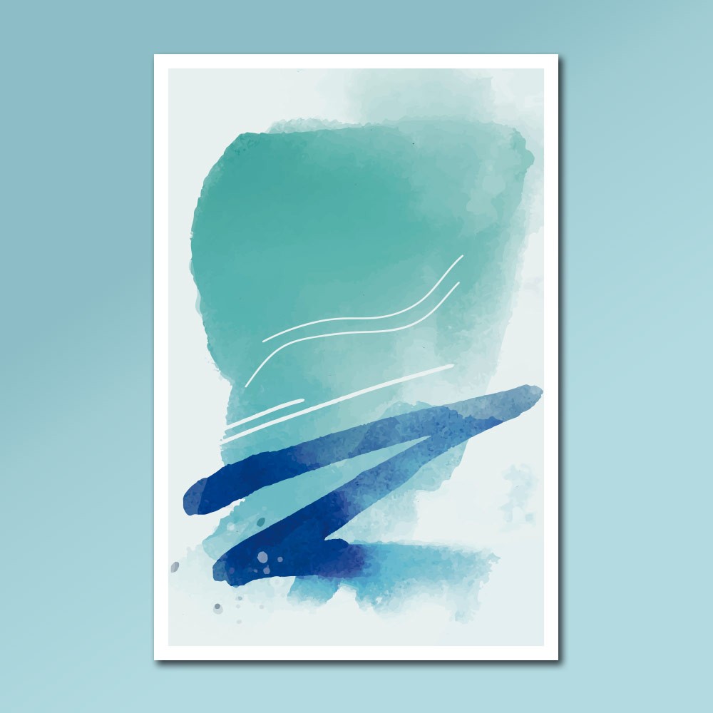 Placa Decorativa - Aquarela Azul