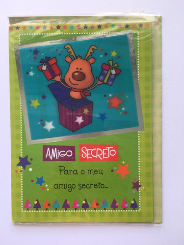 Cartão de Natal Amigo Secreto Rena