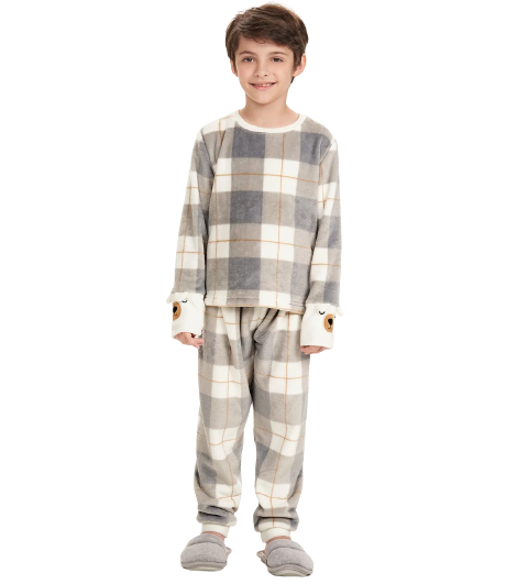 Pijama Infantil Inverno Menina e Menino Fleece Ursinhos Cor Com Amor