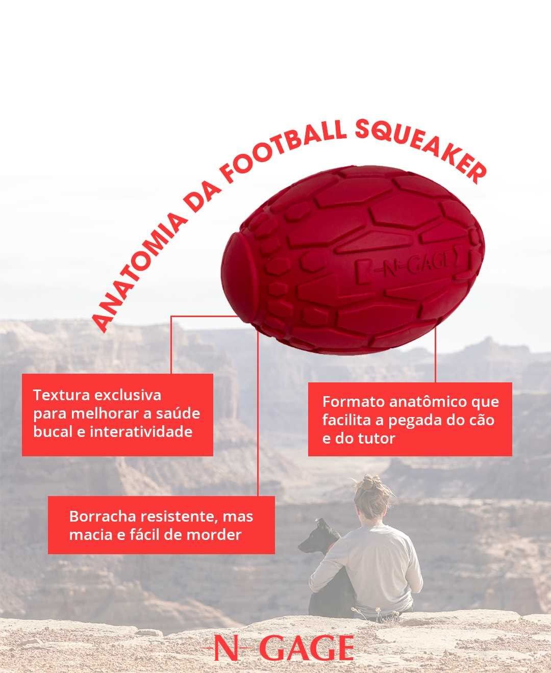 Brinquedo Bola Mordedor Squeaker Football Júnior - N-Gage