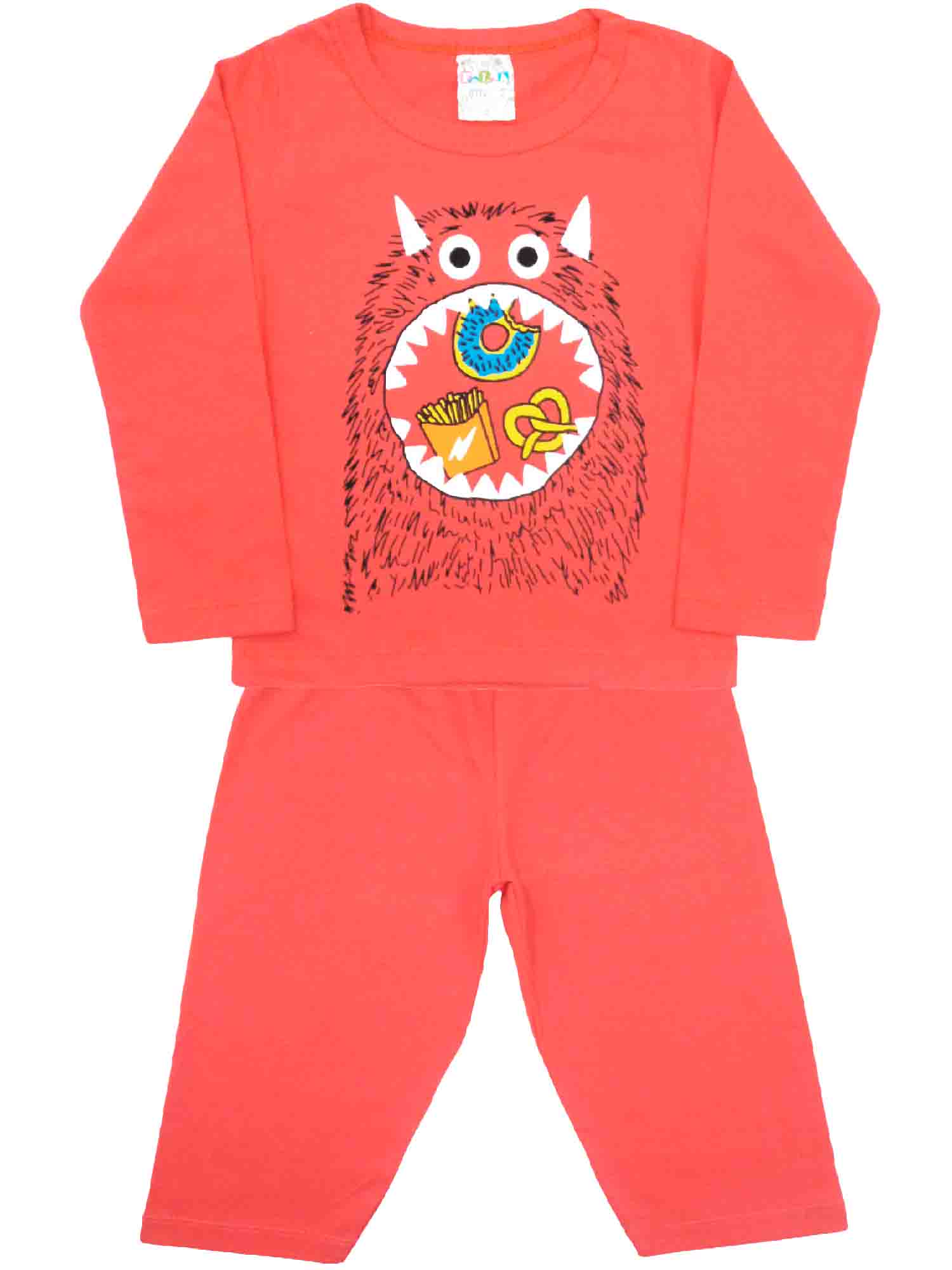 Conjunto Pijama Infantil Masculino (1-2-3) - Monstro