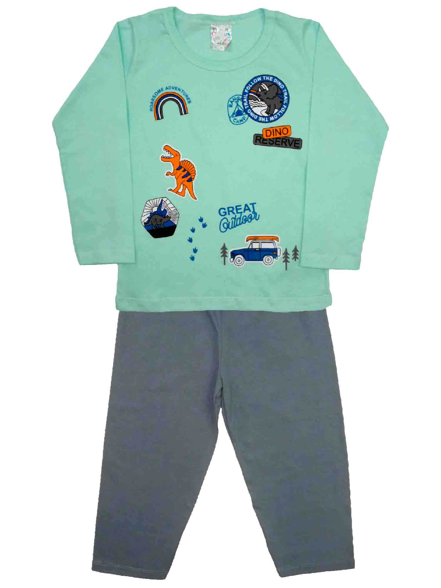 Conjunto Pijama Infantil Masculino (4-6-8) - Dino Reserve