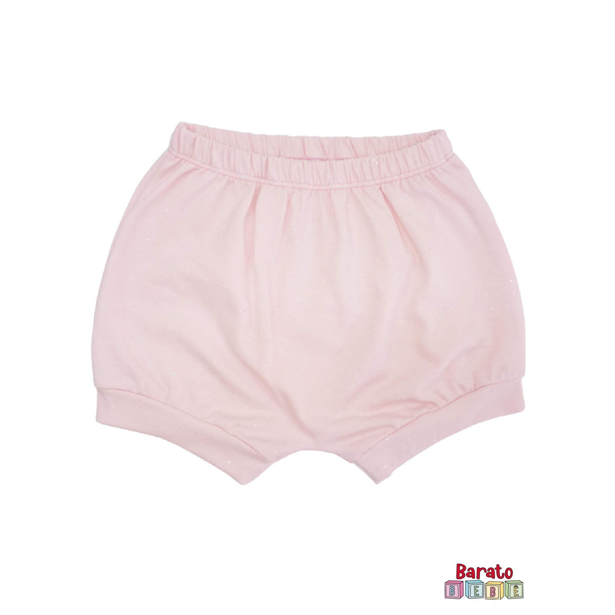 Shorts(Tapa Fralda) Bebê(P/M/G)  - Barato Bebê - Rosa c/ Glitter