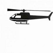 Adesivo Plotter - Helicóptero Preto