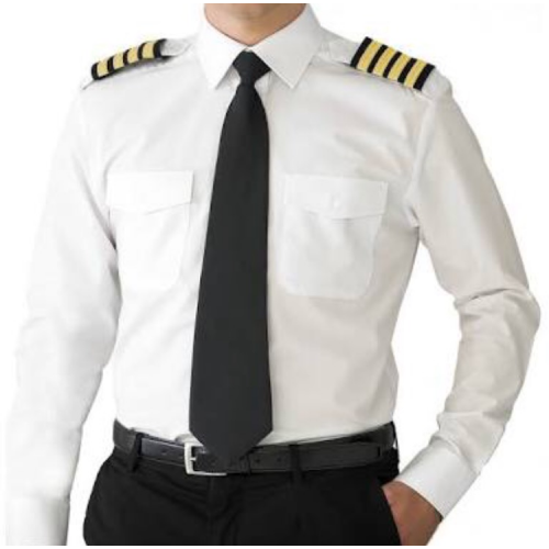 Camisa para Piloto - Manga Longa - Colarinho Preto - Masculino