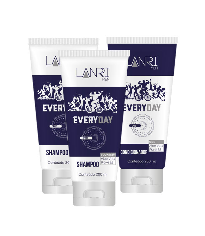 Kit 2 Shampoos e Condicionador 200ml  - Lanrri Men