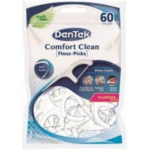 Dentek Confort Clean Floss Picks - Flosser -  60 unidades