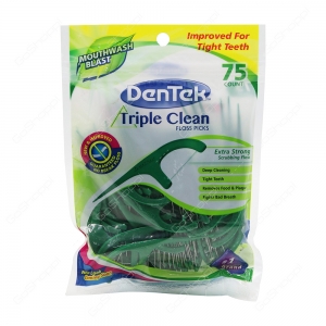 Dentek Triple Clean Floss Picks - Flosser -  75 unidades