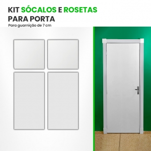 Kit Sócalos e Rosetas para Porta | 11cm | 2 Sócalos e 2 Rosetas