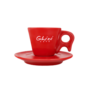 Xícara Vermelha de Café com Pires  - Café Ghini