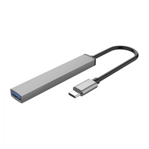 Hub de Alumínio 4 Portas USB 2.0 e 3.0 - Tipo C
