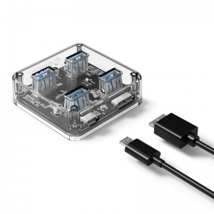 Hub USB 3.0 - 4 Portas - Transparente - MH4U-U3